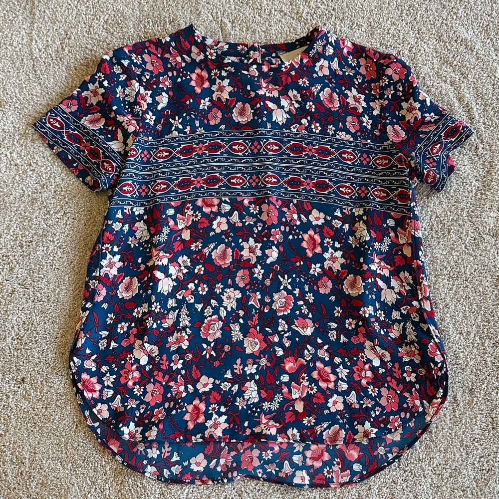 Loft Floral Short Sleeve Top